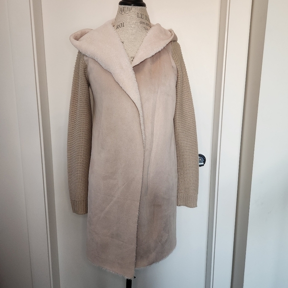 Tan Knit Hoodie Cardigan - Picture 5 of 10